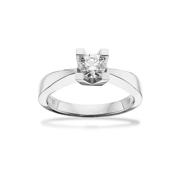 Scrouples Kleopatra ring i 14 karat hvidguld med brillantsleben diamant i wesselton/si kvalitet
