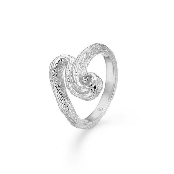 Studio Z Wave ring i 925 sterling sølv med organisk bølgende design og fine graveringer