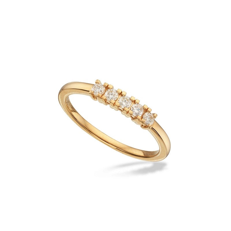 Kleopatra alliancering i 14 kt. guld med 5 brillantdiamanter i alt 0,20-0,40 ct.