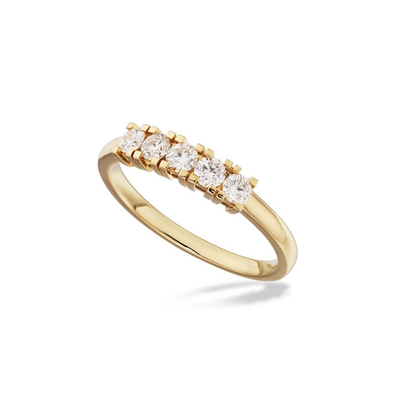 Kleopatra alliancering i 14 kt. guld med diamanter, set fra siden