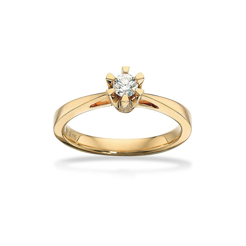 Scrouples prinsessering i 14 karat guld med diamant – set fra siden
