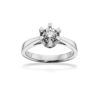 Prinsesse Ring i 14 kt hvidguld med 0,03 - 0,50 ct