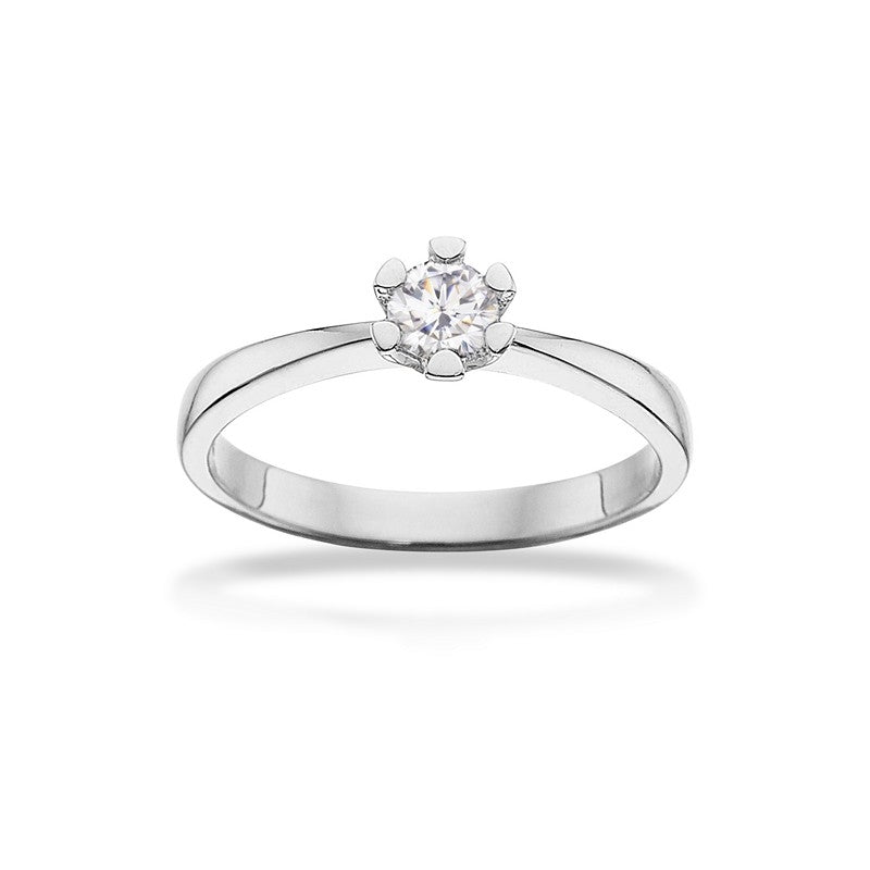 Scrouples Vida ring i 8 kt. hvidguld med brillant diamant – mod hvid baggrund