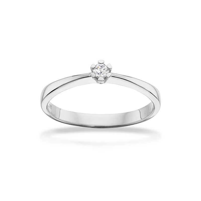 Scrouples Vida ring i 14 kt. hvidguld med brillant – nærbillede af fatning