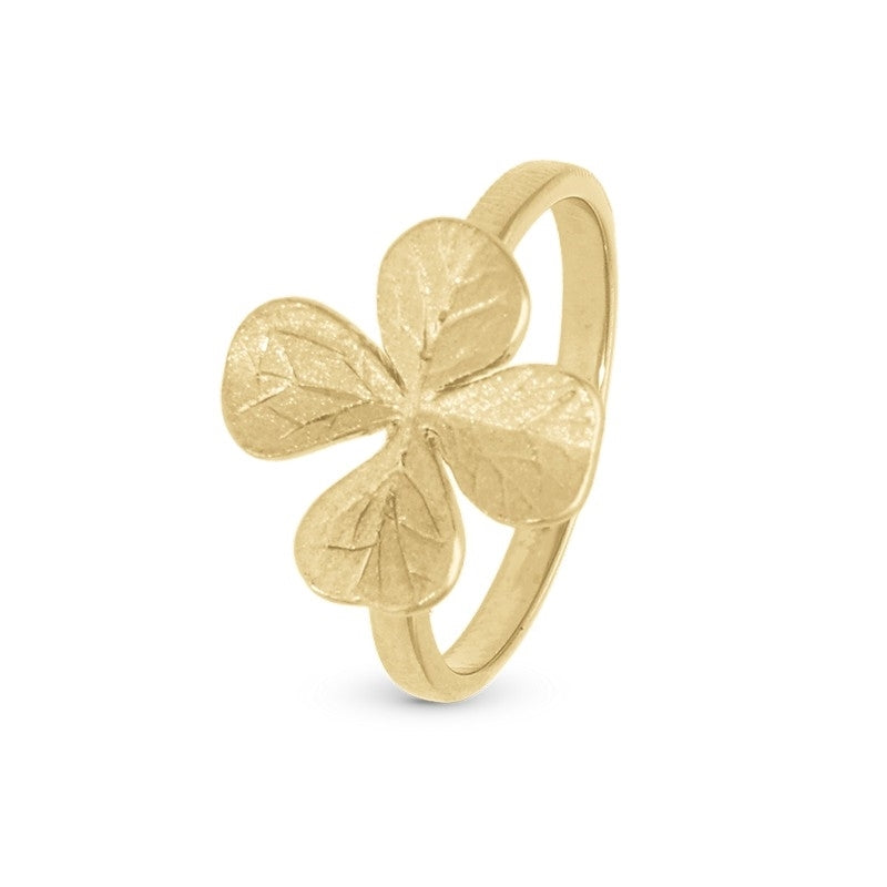 Christina Four Leaf Clover ring i forgyldt sølv