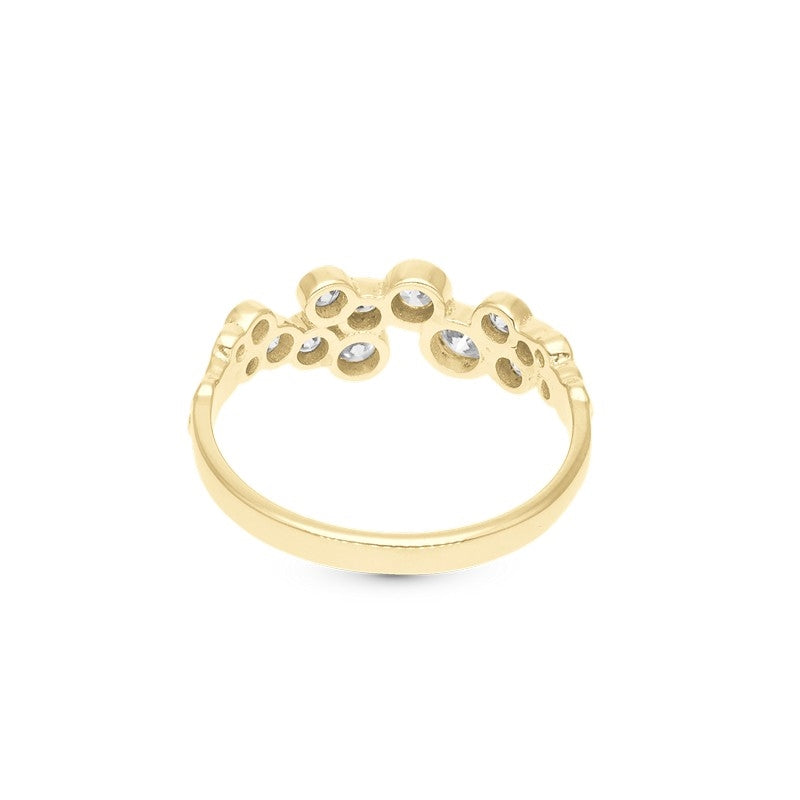 Christina Bubbles ring i forgyldt sølv med zirkonia set fra en anden vinkel
