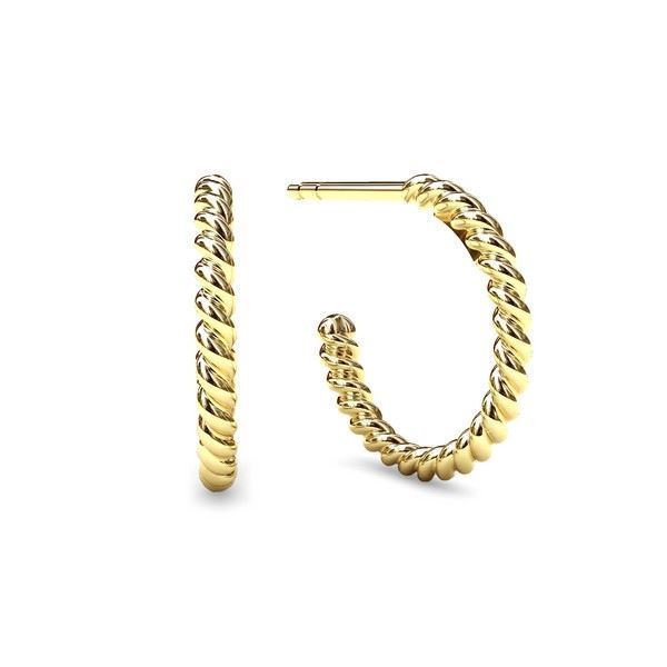 Spinning Jewelry Twisted Hoop creoler i forgyldt sølv med snoet overflade – 14 mm lette hoops