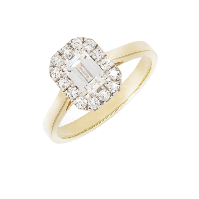 Aagaard forlovelsesring i guld med 0,90 ct lab grown diamanter og kvadratisk rosetdesign