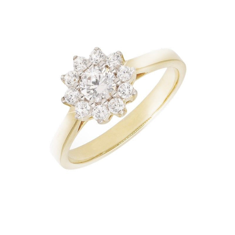Aagaard forlovelsesring i guld med 0,52 ct lab grown diamanter i klassisk rosetdesign