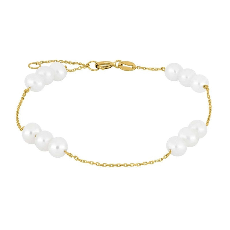 Siersbøl armbånd i 8 karat guld med ferskvandsperler — feminint og tidløst design