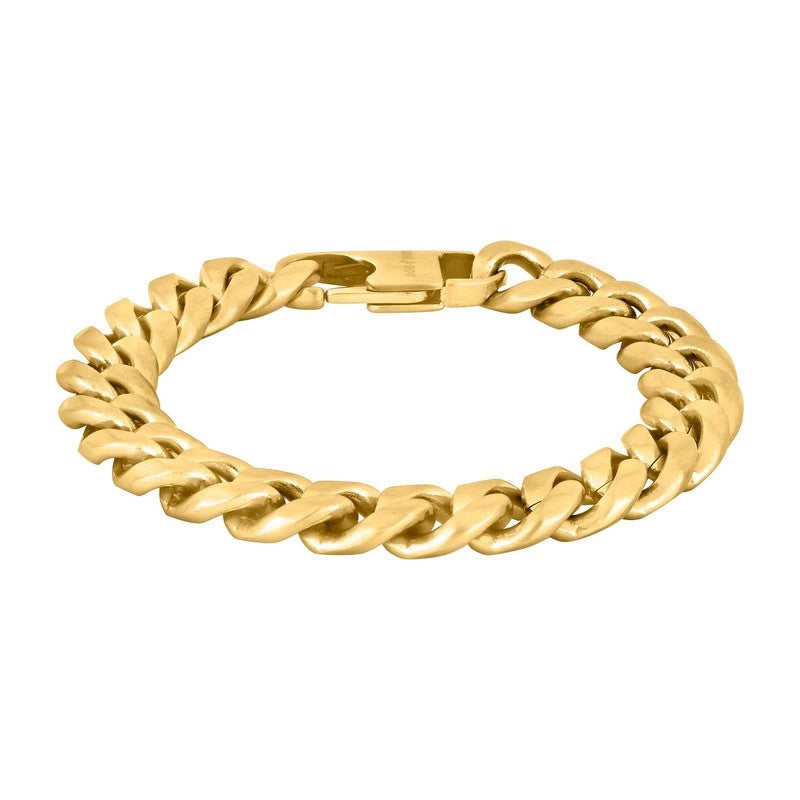 Nordahl Andersen Son of Noa herrearmbånd i mat stål med IP gold-finish, 10,5 mm bred