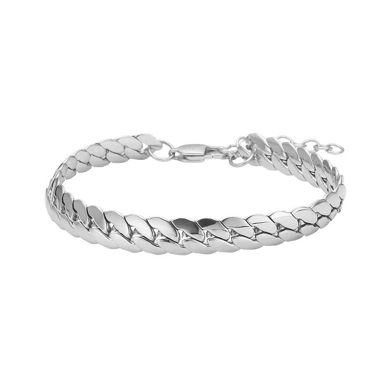 Nordahl Andersen Son of Noa panserarmbånd i rustfrit stål med runde led — maskulint og moderne