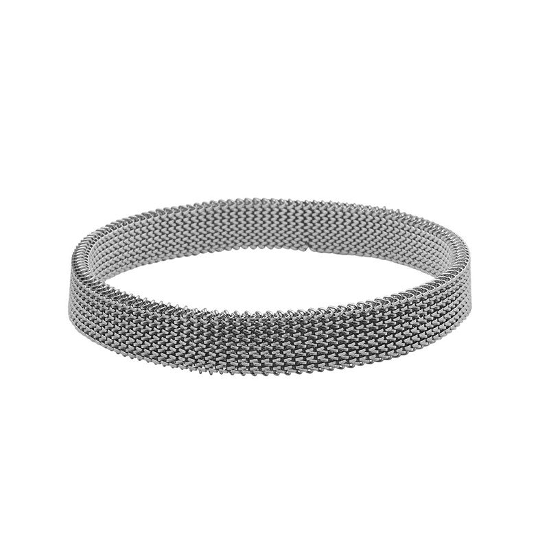 Nordahl Andersen Son of Noa herrearmbånd i stål med flettet mesh-mønster