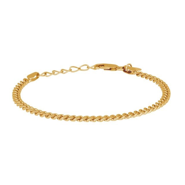 Nordahl Andersen PANZER52 armbånd i forgyldt sølv med klassisk panzerkæde i 3 mm bredde