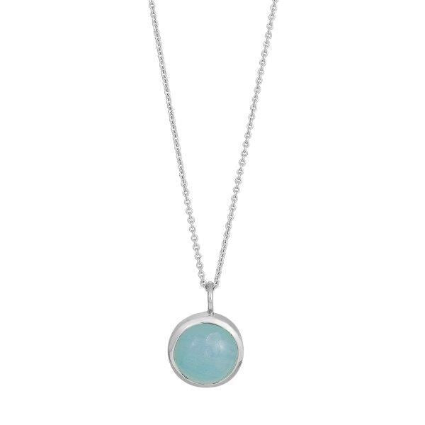 Nordahl Andersen SWEETS52 halskæde i sølv med blå kalcedon vedhæng