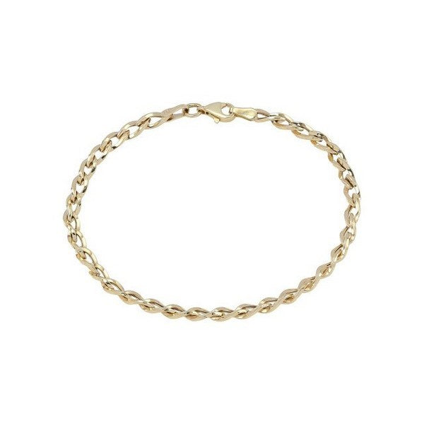 Siersbøl armbånd i 8 karat guld med klassisk kædemønster og karabinlås, 19 cm