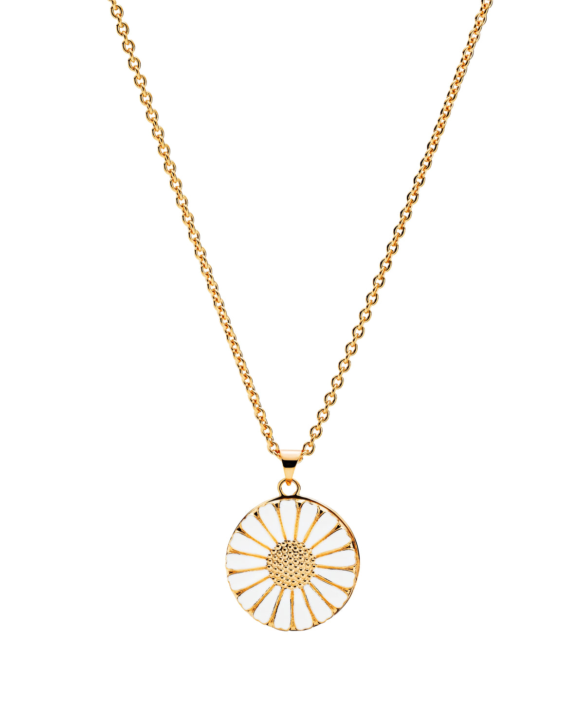 Lund Copenhagen - Marguerit collier medaljon 24kt forgyldt