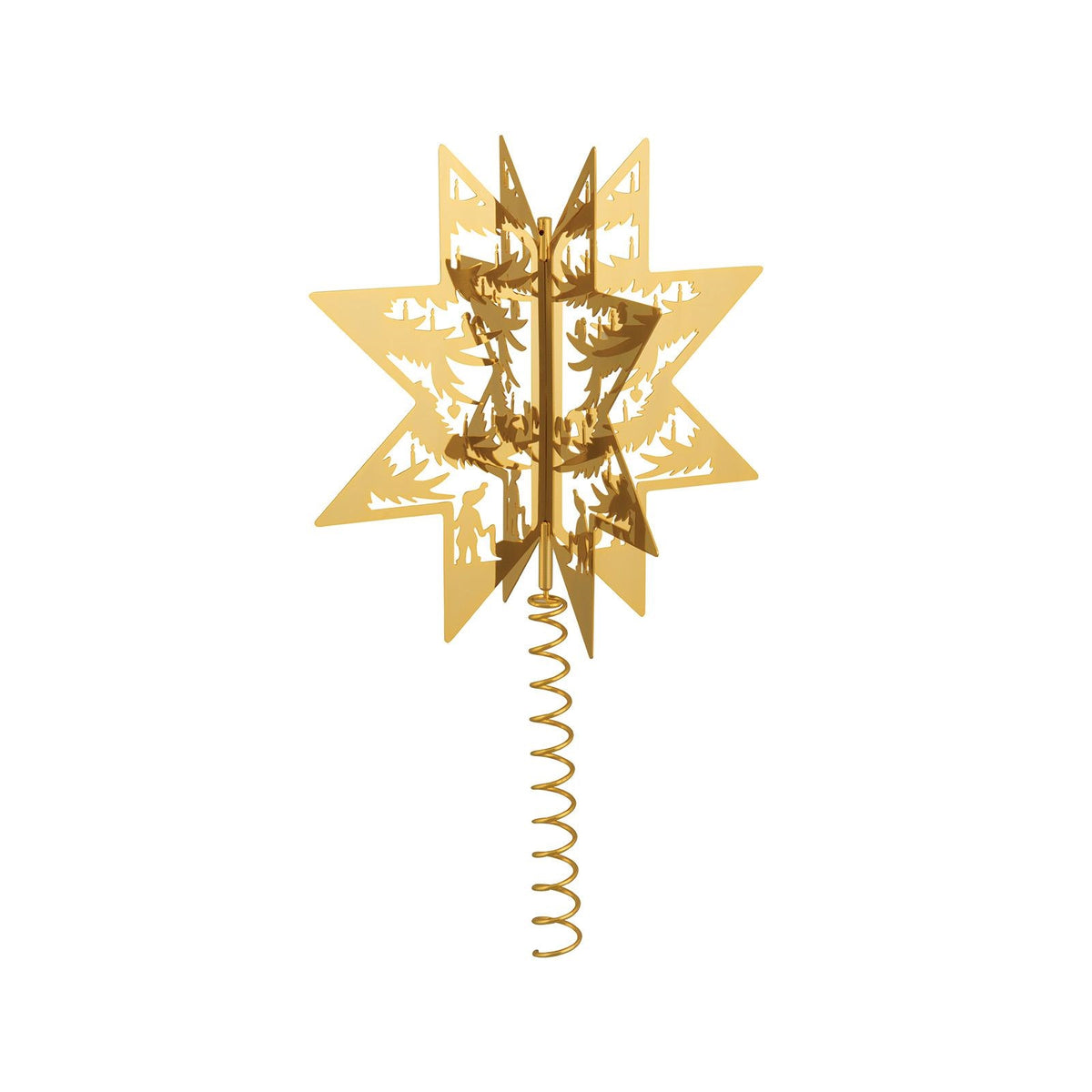 Nordahl Andersen topstjerne i 18 kt forgyldt messing med H.C. Andersen-motiver – 16,5 cm julepynt