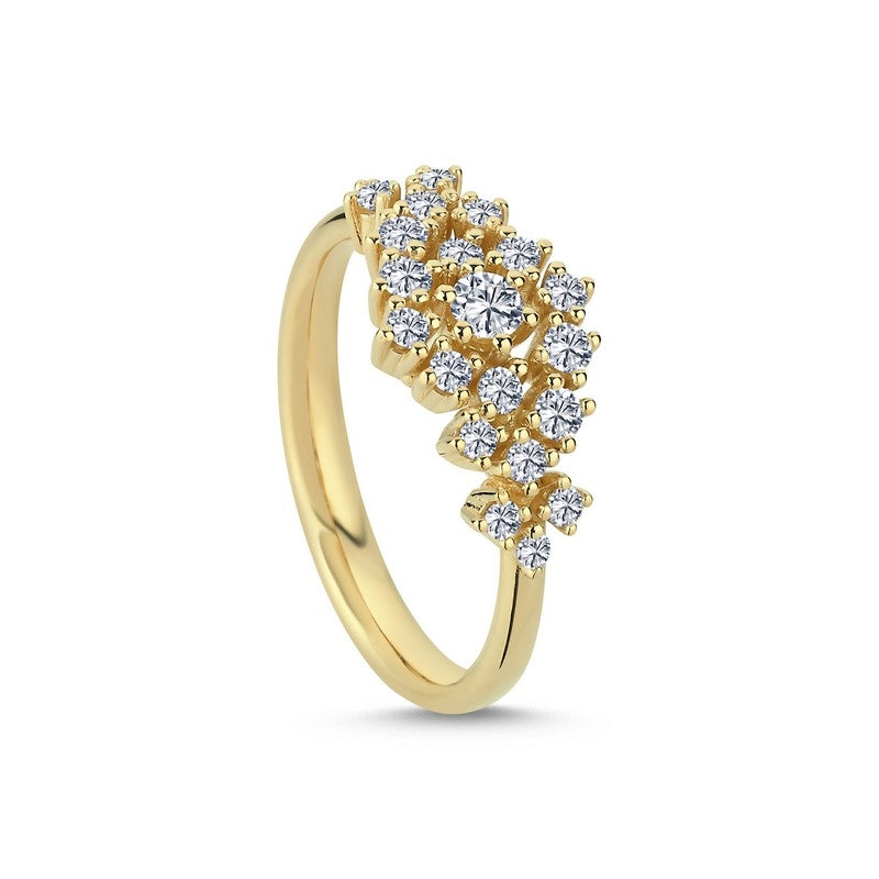 Nuran Twinkle diamantring i 14 karat guld med 0,51 ct brillanter i forskellige størrelser