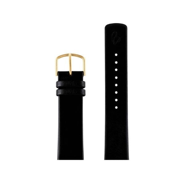 Arne Jacobsen sort læderurrem i blødt kalveskind – set fra oven