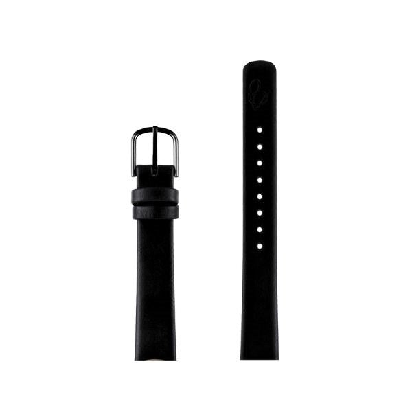 Arne Jacobsen sort læderrem i kalveskind, liggende på flade