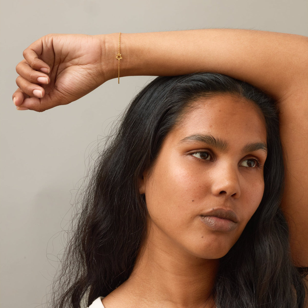Enamel Organic Star armbånd i forgyldt messing, billede 2