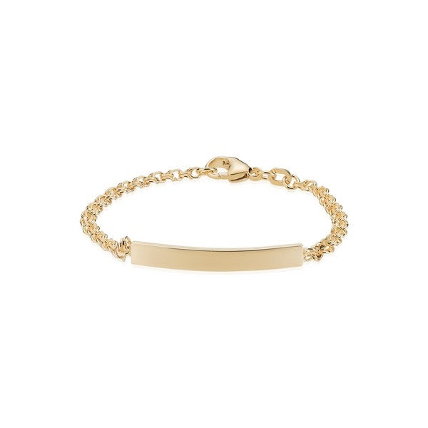 BNH Bismark armbånd med glat plade i 8 karat guld – klassisk flettet design i tidløst dansk håndværk