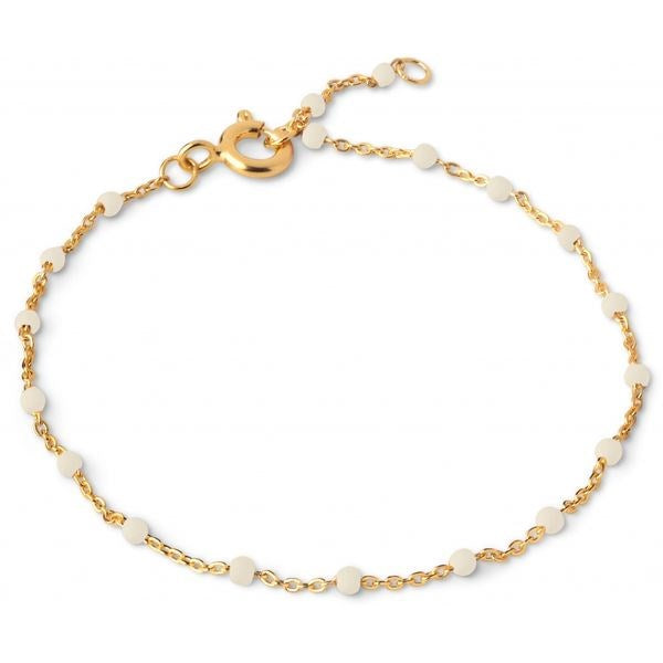 Enamel Lola Daisy armbånd i forgyldt messing med farverige emaljeperler