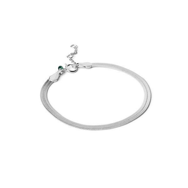 Enamel Copenhagen Caroline armbånd i sterling sølv 925 med smal kæde på 0,3 cm og justerbar længde
