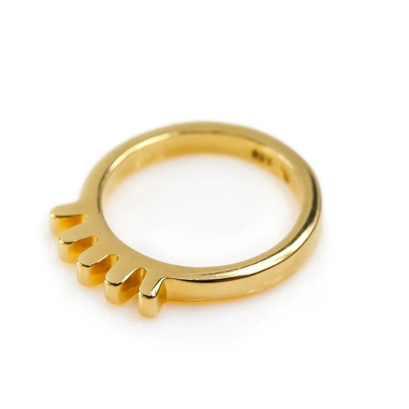 LULU Copenhagen Blink ring i forgyldt sølv, set fra siden