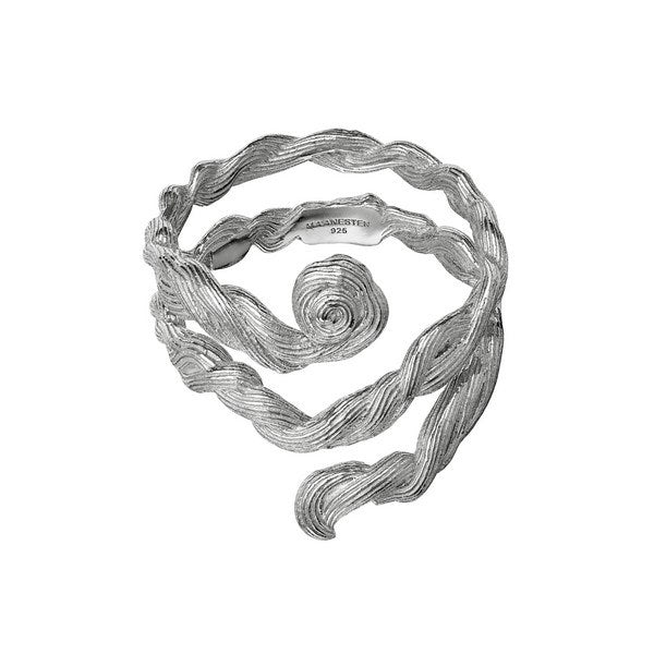 Maanesten Bobbie ring i sølv med dobbelt snoet design, set fra siden