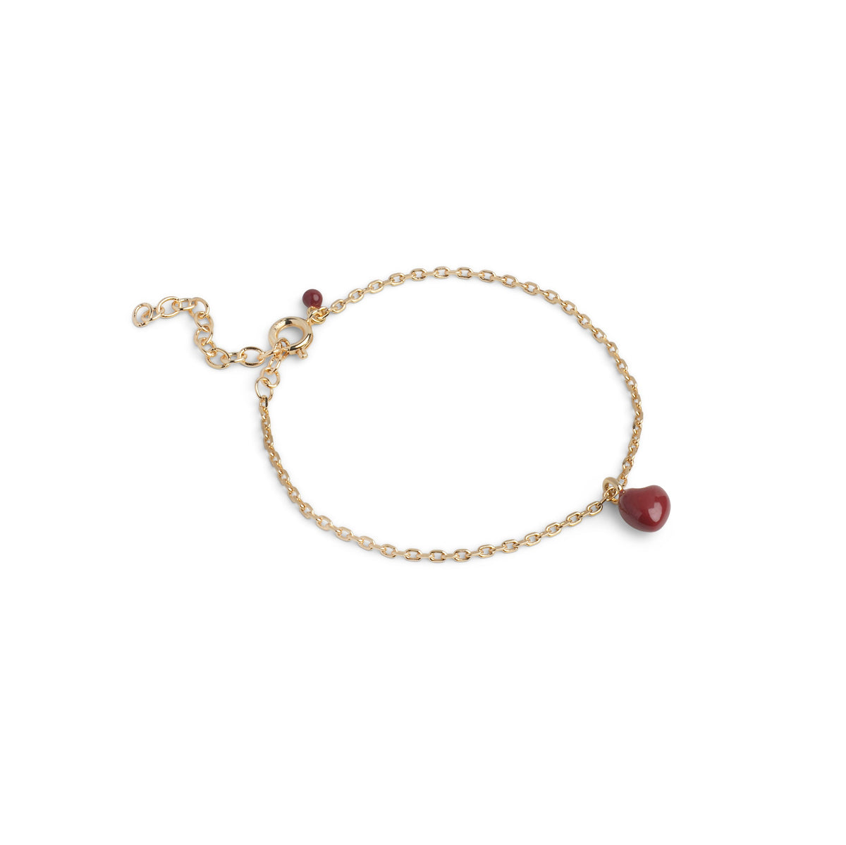 Enamel Grand Amore armbånd i forgyldt messing med bordeaux hjerte