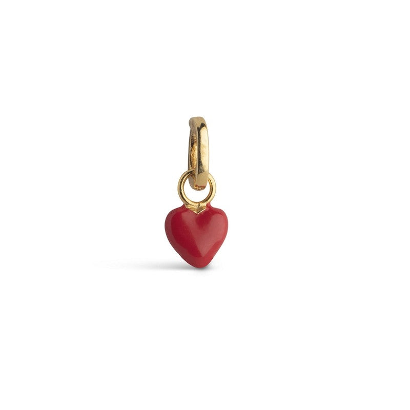 Enamel Hjerte charm i forgyldt sølv - C012G