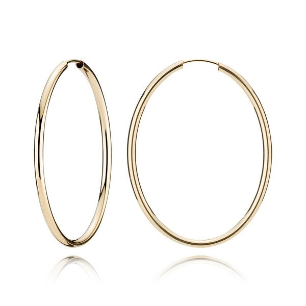 BNH ovale creoler i 8 karat guld – klassisk og feminint design i størrelsen 19x28 mm