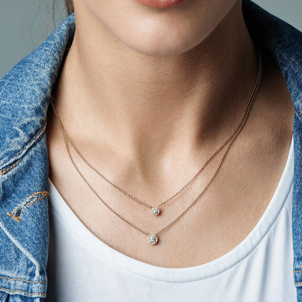 Cordelia Diamant halskæde 14 kt hvidguld i alt 0,11- 0,21ct. m kæde
