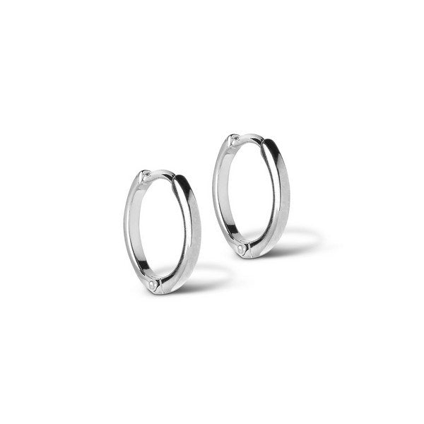 Enamel Copenhagen Classic Hoops creoler i sterlingsølv med blå sten, 10 mm