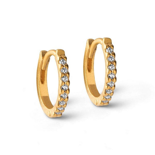 Enamel Copenhagen Petite Flora Hoops – forgyldt sølv creoler med klare zirkoner, 8 mm