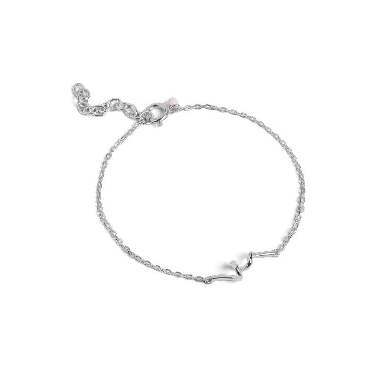 Enamel Copenhagen Twist armbånd i sterlingsølv med lyserød emalje kugle ved lås