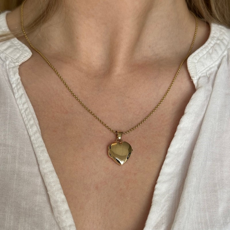 BNH - Blank Hjerte Medaljon i 8-14 karat - small