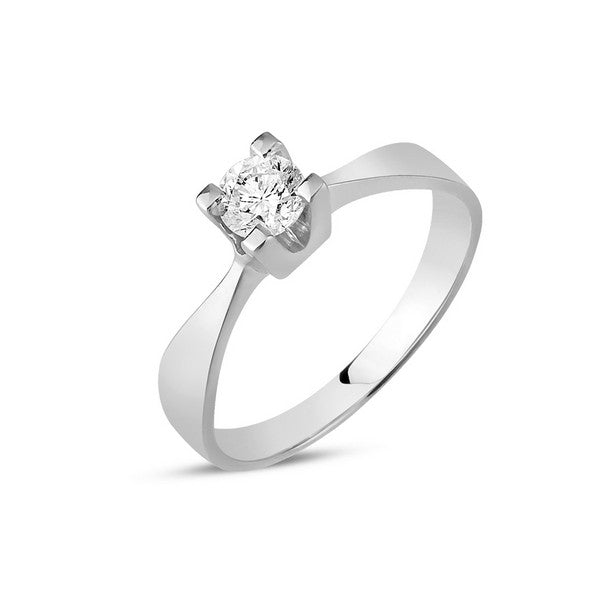 Nuran diamantring i 14 karat hvidguld med 0,30 ct brillant i firegrabbe fatning