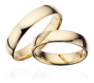 Scrouples vielsesringe i 8 eller 14 karat guld med glat blank overflade og mulighed for diamant
