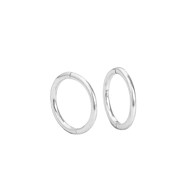 MerlePerle Billie Large creoler i sterlingsølv med blank overflade og 14,5 mm diameter