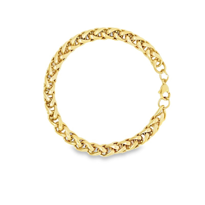 hvede stål armbånd i 18 kt forgyldt fra Rico's