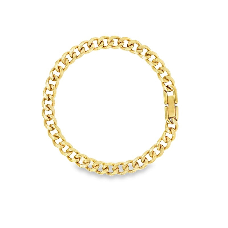 Rico's panserarmbånd til mænd i 6 mm forgyldt rustfrit stål med 18 karat finish