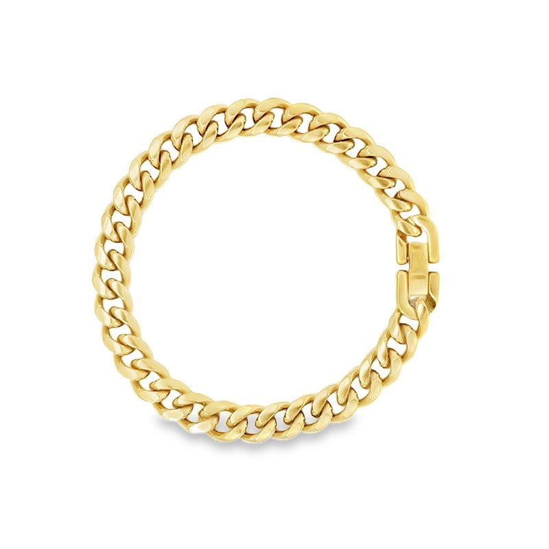 Panser armbånd i 8 mm forgyldt stål fra Rico's