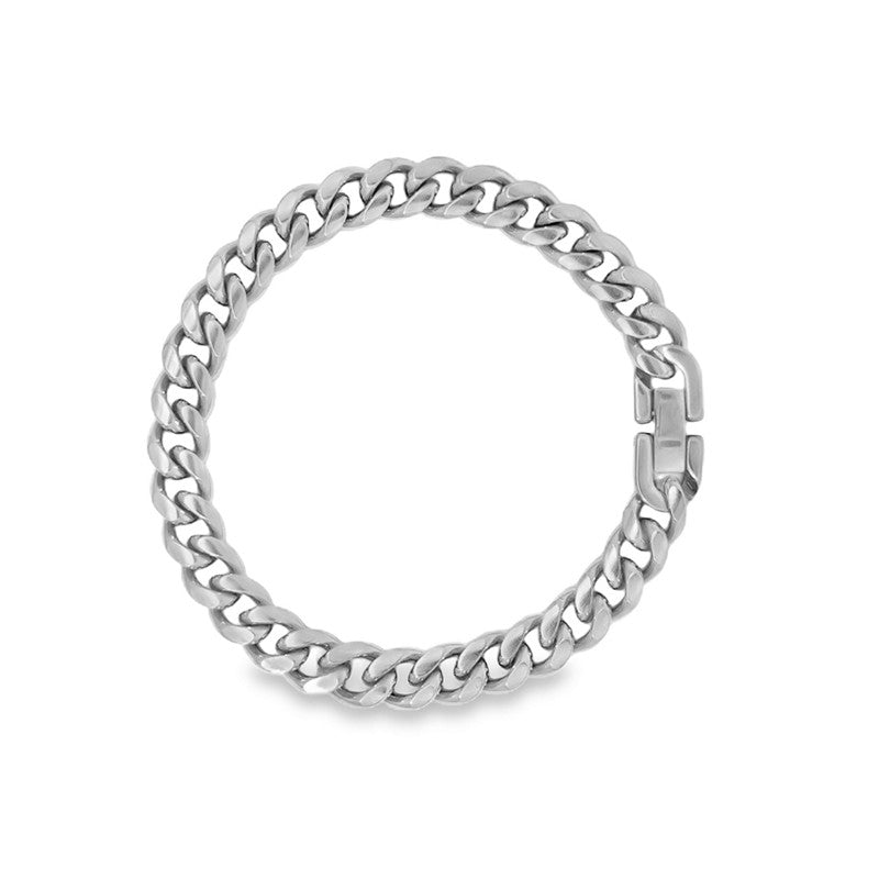 Rico's panserarmbånd til mænd i rustfrit stål, 8 mm bred klassisk panserkæde