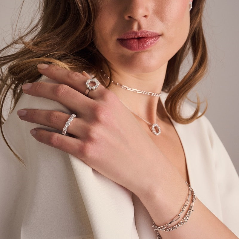 Sif Jakobs Jewellery Dorno Due dobbelt armbånd i sterlingsølv, set fra siden