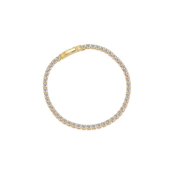 Sif Jakobs Jewellery Ellera Grande tennisarmbånd i 18 kt forgyldt sølv med funklende klare zirkoner
