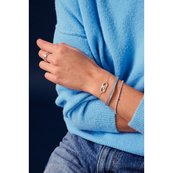 Sif Jakobs Jewellery Ellera Grande tennisarmbånd i forgyldt sølv med zirkoner – set fra siden