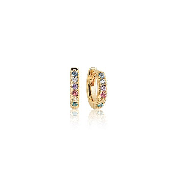Sif Jakobs Jewellery Ellera Piccolo creoler i 18kt. forgyldt sølv med pastelzirkoner